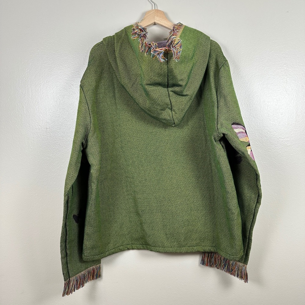 Green Mushroom & Butterfly Hooded Sweater - Picture 2 of 9